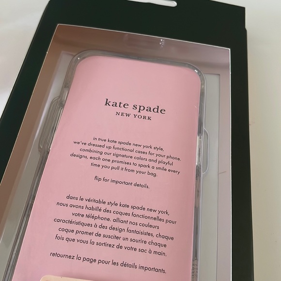 Kate Spade iPhone 13 clear transparent gold silver floral phone case new NWT - Picture 12 of 13
